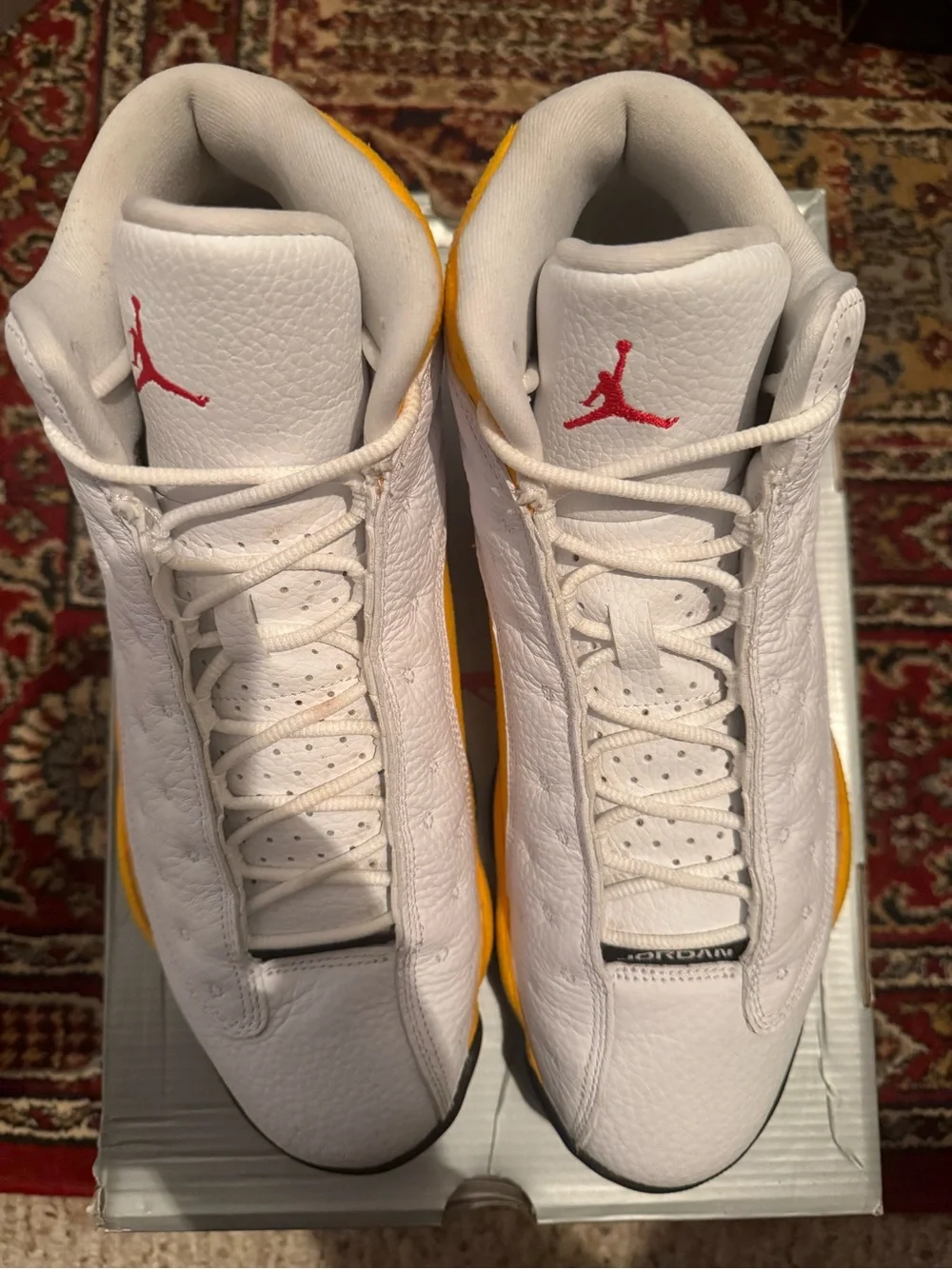 Jordan 13 Retro Del Sol - Men’s Sneakers - White & Yellow Suede Accents